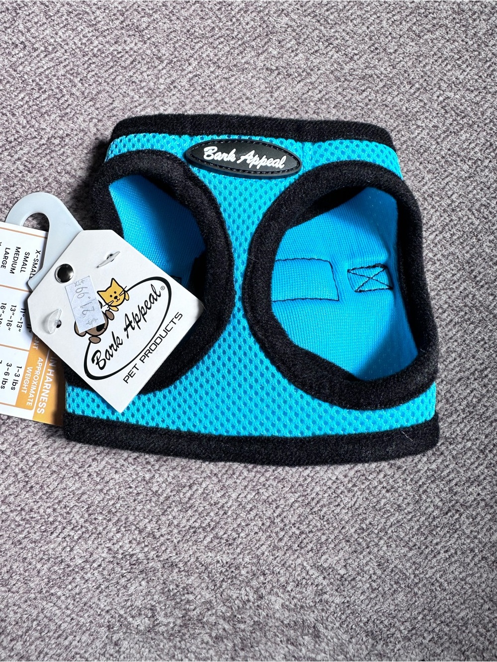 Bark Appeal Blue Mesh X-Small Pet Harness -NWT